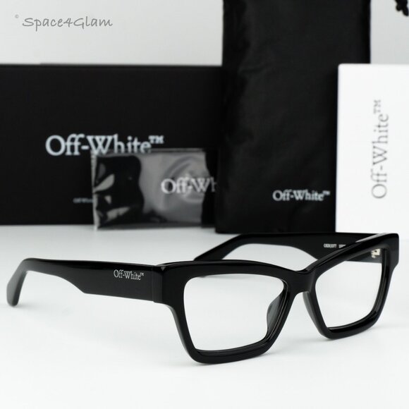 Off-White Women Eyeglasses Black Square OERJ077 STYLE 77 1000 NEW AUTHENTIC - Picture 1 of 9